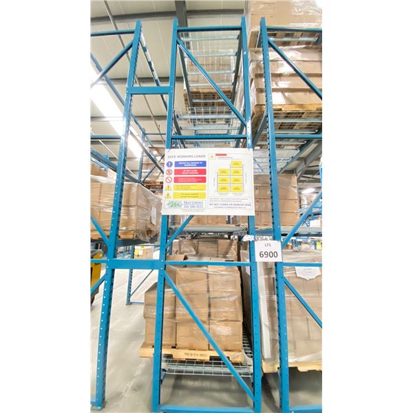 ONE ROW OF RACKING. 42" DEEP. 3 X 18' HIGH FRAMES, 10 X 12' HIGH FRAMES,