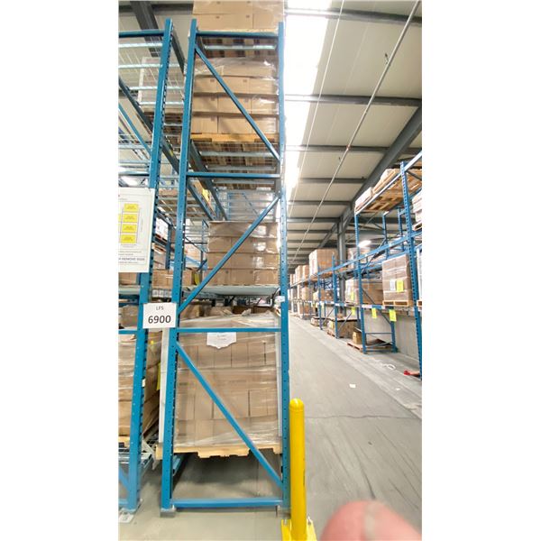 ONE ROW OF RACKING. 42" DEEP. 8 X 18' HIGH FRAMES, 5 X 12' HIGH FRAMES,