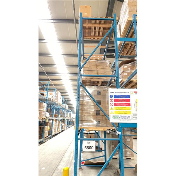 ONE ROW OF RACKING. 42" DEEP. 3 X 18' HIGH FRAMES, 10 X 12' HIGH FRAMES,