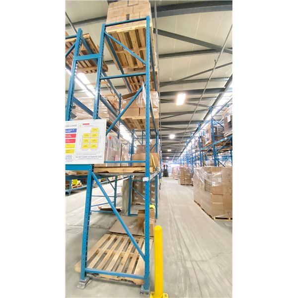 ONE ROW OF RACKING. 42" DEEP. 3 X 18' HIGH FRAMES, 10 X 12' HIGH FRAMES,