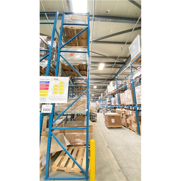 ONE ROW OF RACKING. 42" DEEP. 6 X 18' HIGH FRAMES, 6 X 12' HIGH FRAMES,