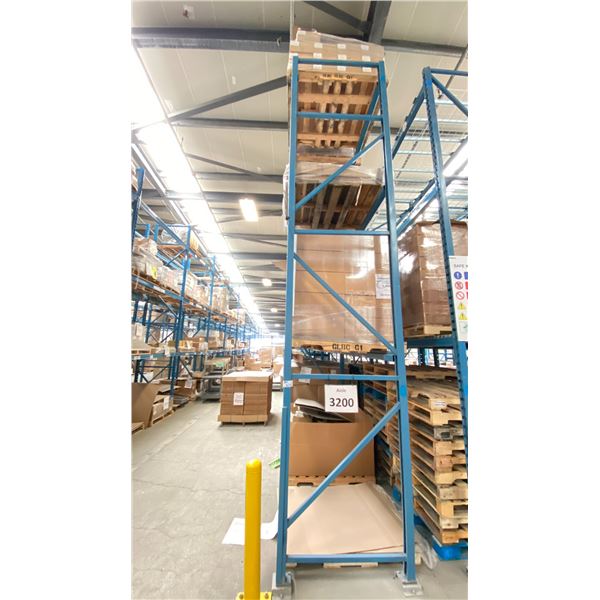ONE ROW OF RACKING. 42" DEEP. 3 X 16' HIGH FRAMES, 5 X 12' HIGH FRAMES,