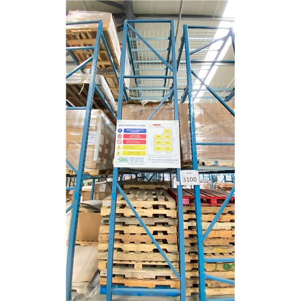 ONE ROW OF RACKING. 42" DEEP. 3 X 16' HIGH FRAMES, 10 X 12' HIGH FRAMES,