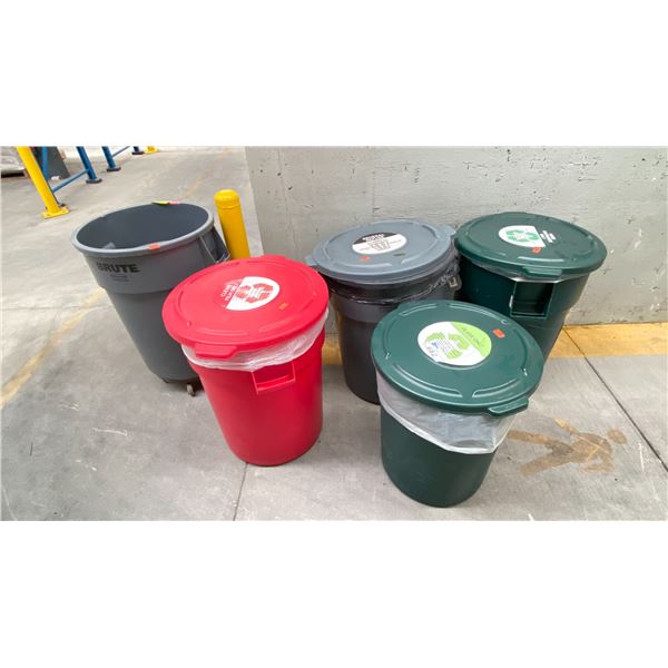 GROUP LOT OF 5 WASTE BINS