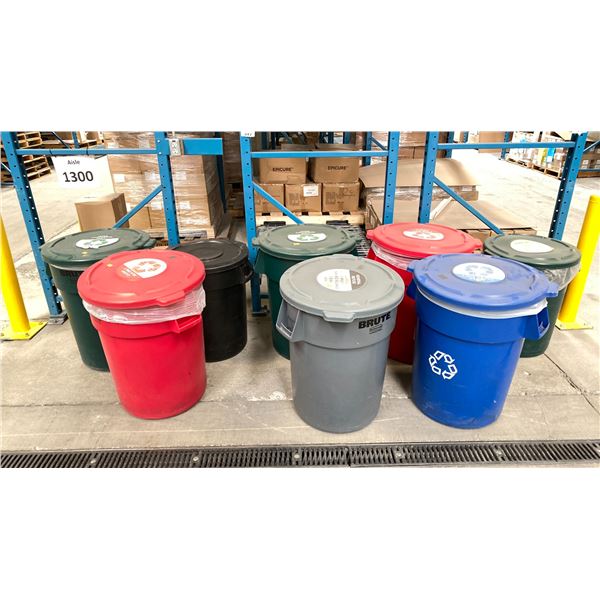 GROUP LOT OF 8 WASTE BINS
