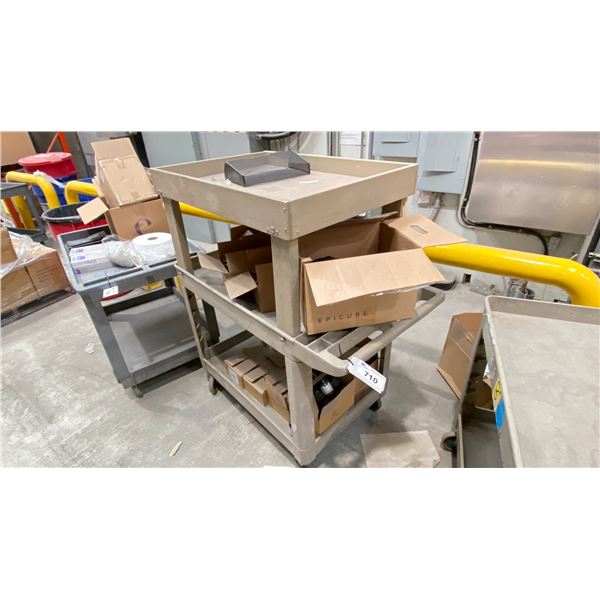 RUBBERMAID ROLLING CART WITH RISER NO CONTENTS