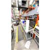 Image 2 : 8' STAINLESS WORK BENCH INC SHELF WITH PAPER ROLLERS ABOVE. NO CONTENTS