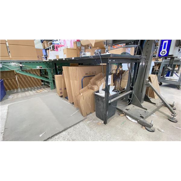 66" X 33" METAL FRAMED WORKBENCH WITH OVERHEAD SHELF NO CONTENTS