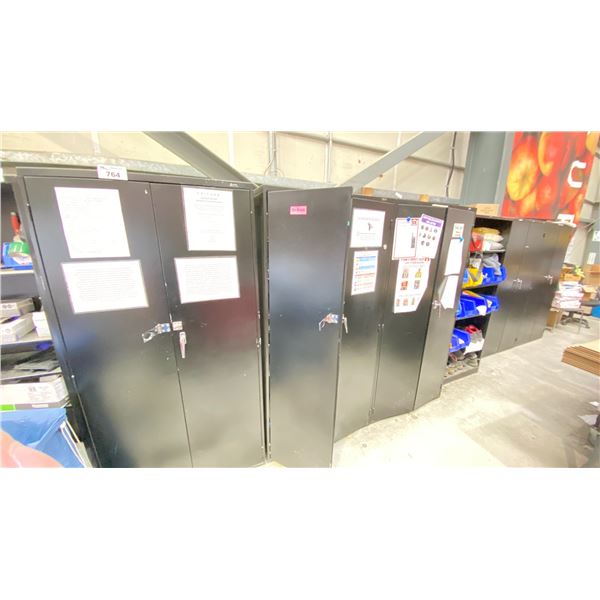 GROUP LOT OF 5 X 36"X 6' METAL CABINETS WITH DOORS NO CONTENTS