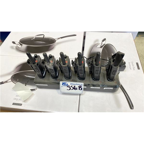 GROUP OF 6 COBRA RADIOS WHICH CHARGING DOCK. MODEL PX650