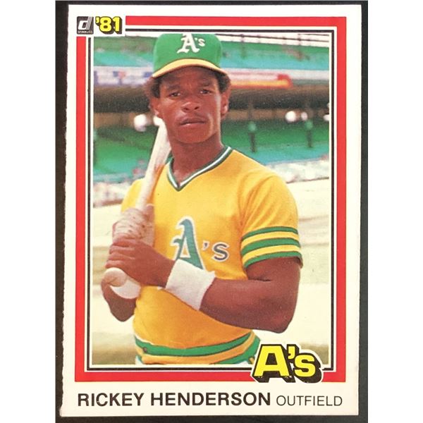 1981 DONRUSS RICKEY HENDERSON (HOF) ROOKIE CARD