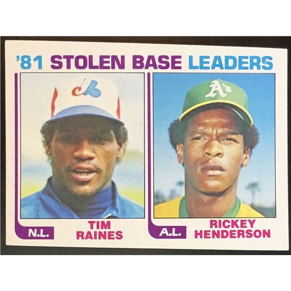 1982 TOPPS RICKEY HENDERSON & TIM RAINES (HOF)