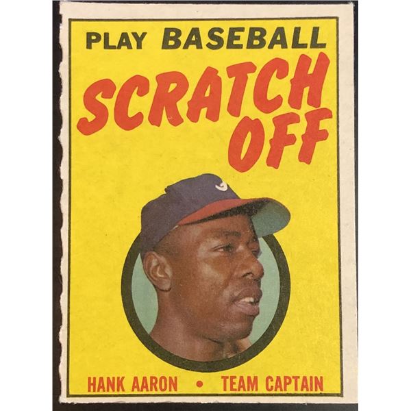 1970 TOPPS HANK AARON (HOF) SCRATCH OFF