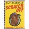 Image 1 : 1970 TOPPS HANK AARON (HOF) SCRATCH OFF
