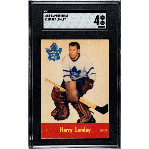 1955-56 Parkhurst #1 Harry Lumley (SGC 4)