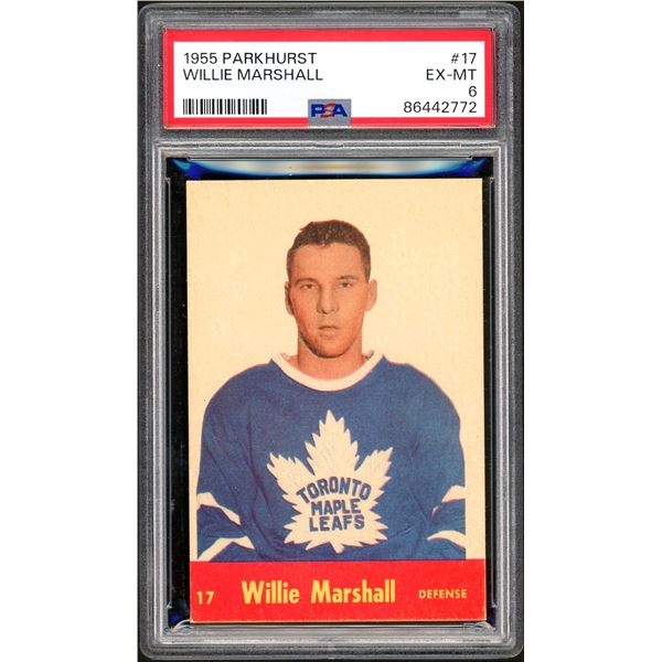 1955-56 Parkhurst #17 Willie Marshall RC (PSA 6)