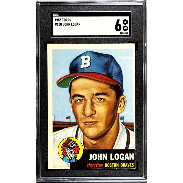 1953 Topps #158 John Logan RC (SGC 6)