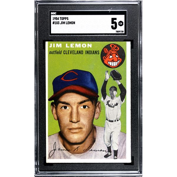 1954 Topps #103 Jim Lemon RC (SGC 5)