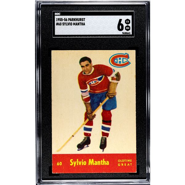 1955-56 Parkhurst #60 Sylvio Mantha OTG (SGC 6)
