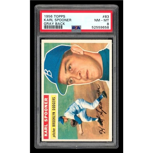 1956 Topps #83 Karl Spooner (PSA 8)