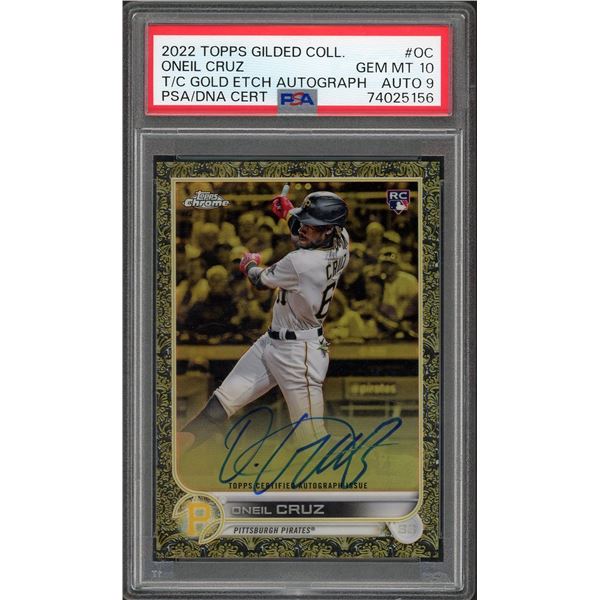 2022 Topps Gilded Collection - Oneil Cruz Rookie gold etch autograph #38/99 - PSA 10(auto 9)