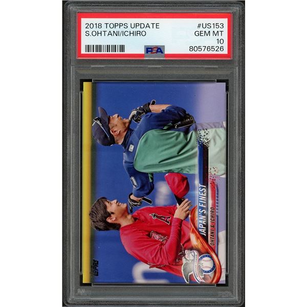 2018 Topps Update Ohtani/Ichiro Japan's Finest - PSA 10