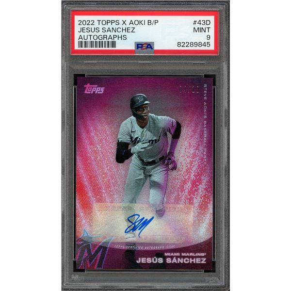 2022 Topps Steve Aoki Baseball Party Jesus Sanchez auto #04/10 - PSA 9