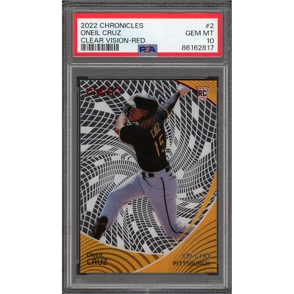 2022 Chronicles O'Neil Cruz Clear Vision Red #46/100 - PSA 10