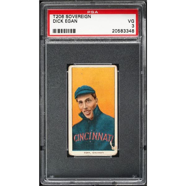 1909-11 T206 Sovereign - Dick Egan (PSA 3) Low Pop!