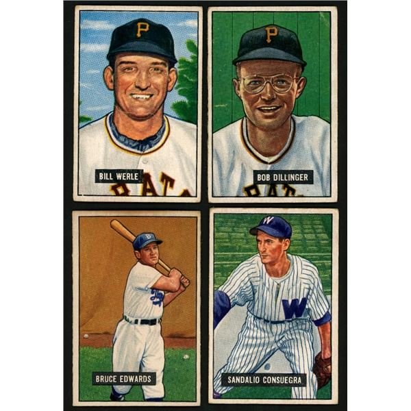 Lot of 8 x 1951 Bowman Baseball Cards