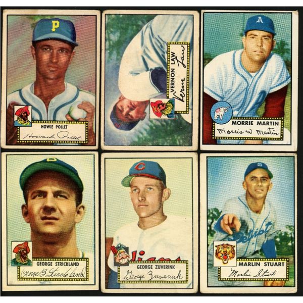 Lot of 6 x 1952 Topps Baseball Cards