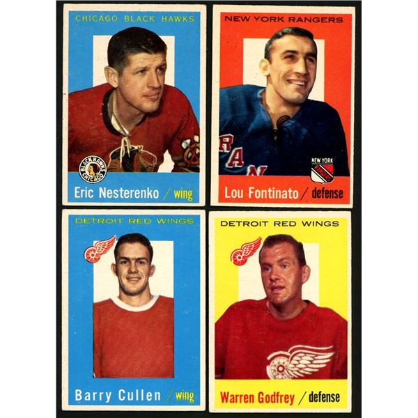 Lot of 8 x 1959-60 Topps Hockey Cards (HOFers)