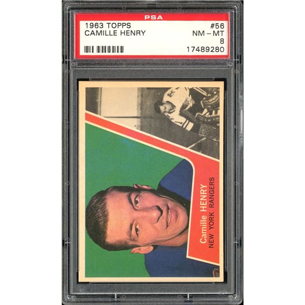 1963-64 Topps #56 Camille Henry (PSA 8)