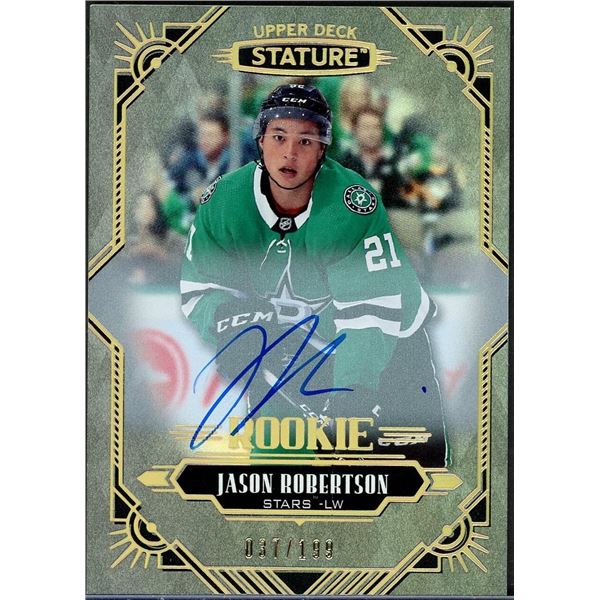 2020-21 Upper Deck Stature Jason Robertson Rookie Auto #37/199