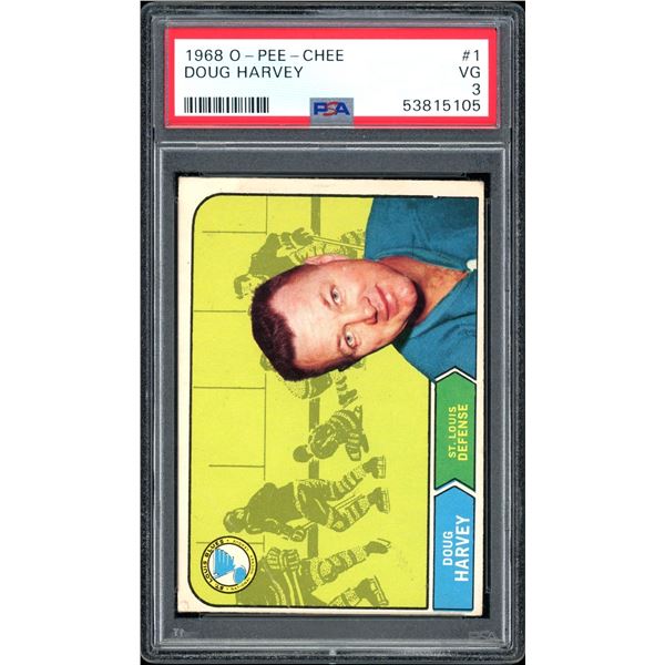 1968-69 O-Pee-Chee #1 Doug Harvey (PSA 3)