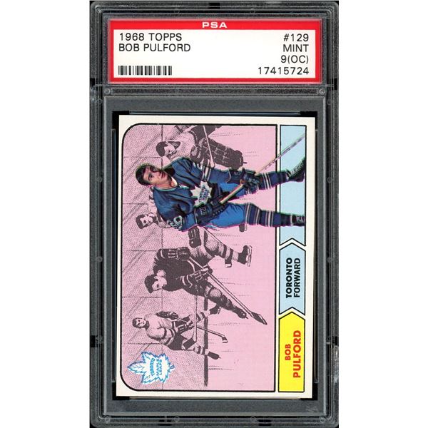 1968-69 Topps #129 Bob Pulford (PSA 9 oc)