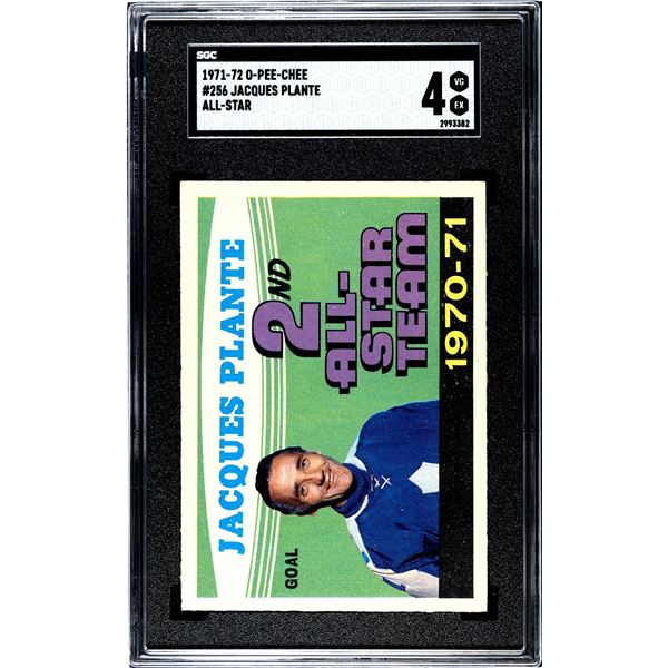 1971-72 O-Pee-Chee #256 Jacques Plante AS (SGC 4)