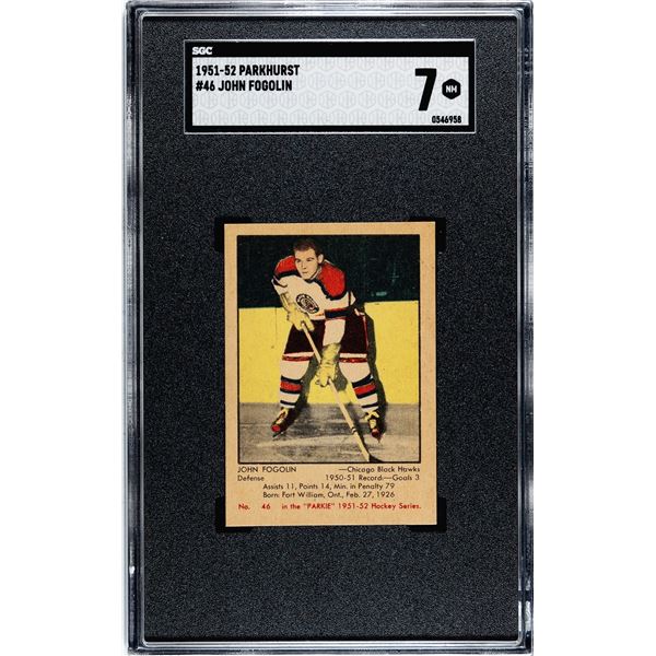1951-52 Parkhurst #46 Lee Fogolin (SGC 7)