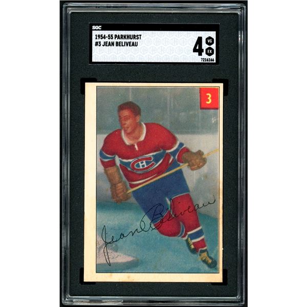 1954-55 Parkhurst #3 Jean Beliveau (SGC 4)
