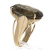 Image 8 : Handmade 14K Rose Gold Large Oval Smoky Quartz Solitaire Wire Work Cocktail Ring