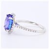 Image 2 : 4.68 ctw Tanzanite and 0.42 ctw Diamond 14K White Gold Ring