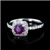 Image 3 : 1.02 ctw UNHEATED Purple Pink KASHMIR Sapphire and 0.43 ctw Diamond Platinum Rin