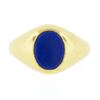 Image 4 : Classic 14k Yellow Gold Bezel Oval Cabochon Blue Lapis Polished Domed Band Ring