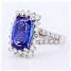 Image 1 : 6.71 ctw Tanzanite and 1.45 ctw Diamond Platinum Ring