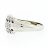 Image 6 : Antique Late Art Deco 14k White Gold.50 ctw Old Diamond Wide Statement Band Ring