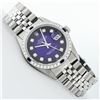Image 3 : Rolex Mens Stainless Steel Blue Vignette Diamond And Sapphire Datejust Wristwatc