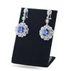 Image 1 : 11.75 ctw Tanzanite and 3.98 ctw Diamond 14K White Gold Dangle Earrings