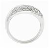 Image 8 : NEW 14k White Gold 0.52 ctw Pave Diamond & Polished Crossover Wide Band Ring