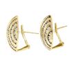 Image 3 : 14k Yellow Gold 4.14 ctw Channel Set Diamond Covered Cushion Shape Button Earrin
