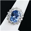 Image 3 : 6.99 ctw Blue Sapphire and 1.40 ctw Diamond 14K White Gold Ring (GIA CERTIFIED)